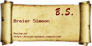 Breier Simeon névjegykártya